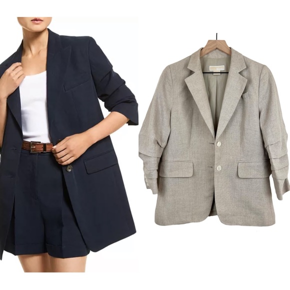 MICHAEL Michael Kors Jackets & Blazers - Michael Michael Kors | Linen Crushed Sleeve Blazer